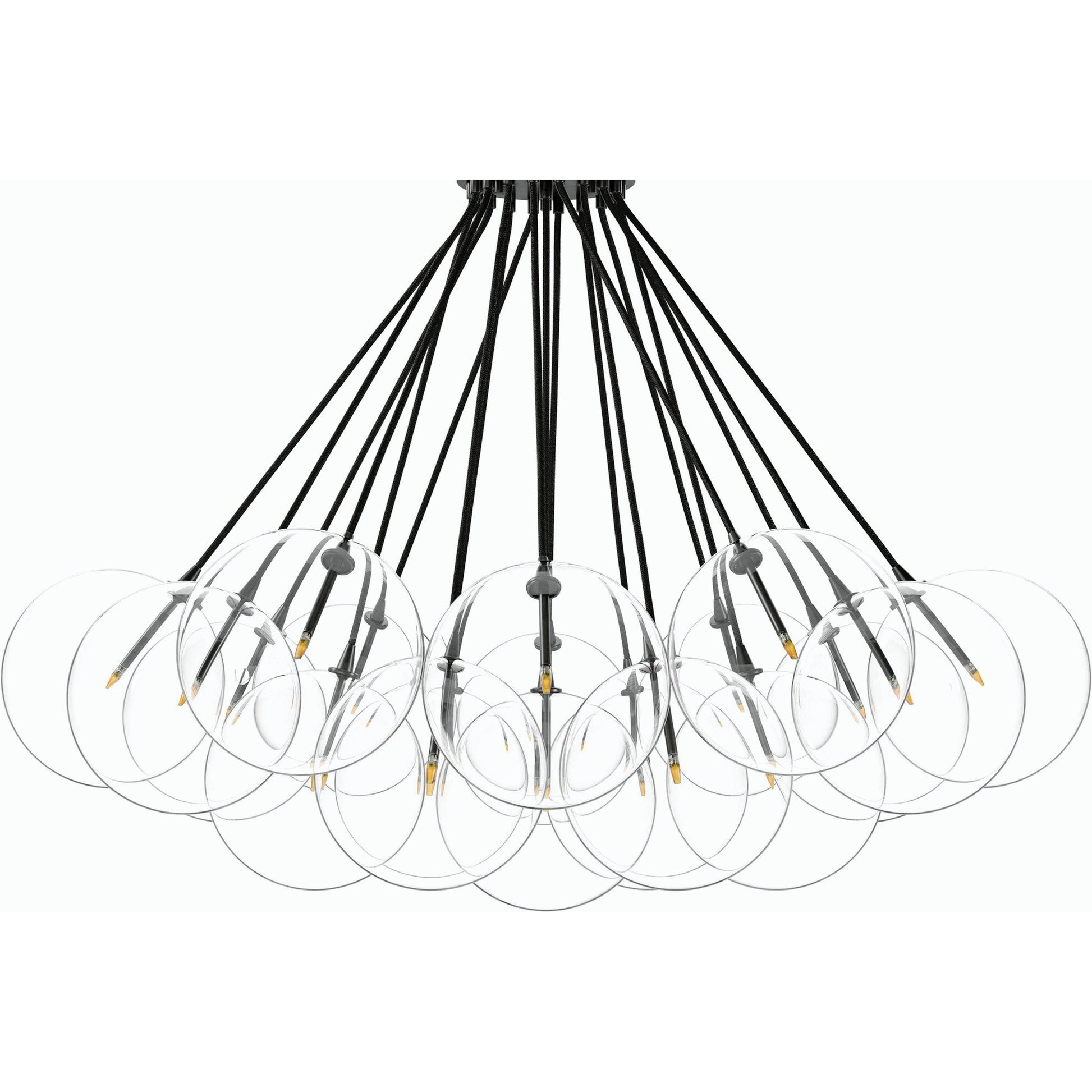 Cloud Chandelier by Four Hands in black gunmetal. Made from thermoplastic, glass, brass in a modern style.