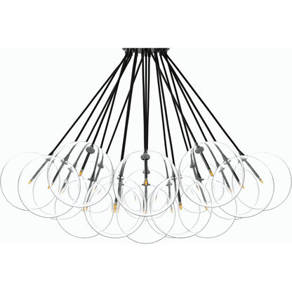 Cloud Chandelier by Four Hands in black gunmetal. Made from thermoplastic, glass, brass in a modern style.