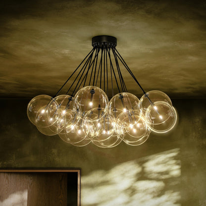 Cloud Chandelier by Four Hands in black gunmetal. Made from thermoplastic, glass, brass in a modern style.