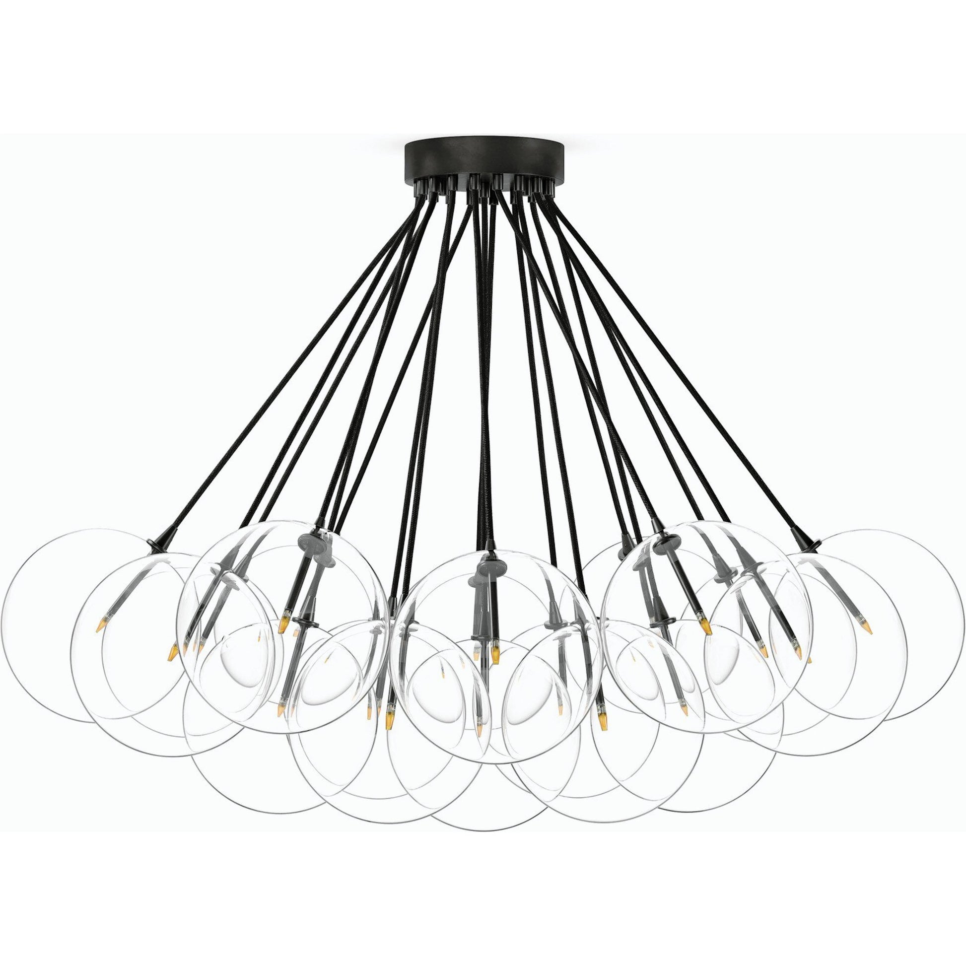 Cloud Chandelier by Four Hands in black gunmetal. Made from thermoplastic, glass, brass in a modern style.