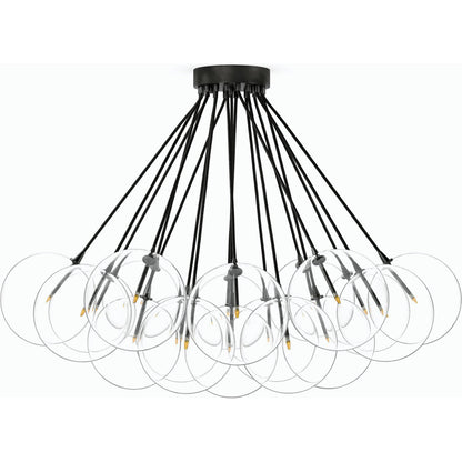 Cloud Chandelier by Four Hands in black gunmetal. Made from thermoplastic, glass, brass in a modern style.