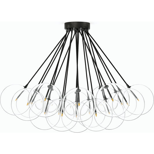 Cloud Chandelier by Four Hands in black gunmetal. Made from thermoplastic, glass, brass in a modern style.