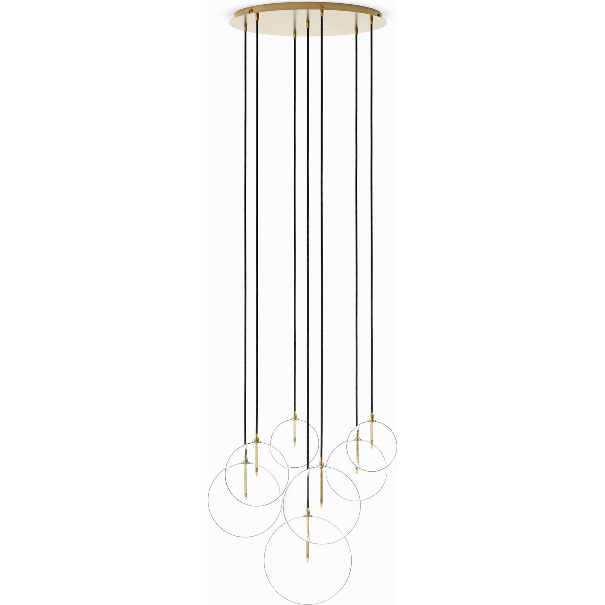 Cluster 7 Mix Chandelier by Four Hands. Made from thermoplastic, glass, brass in a modern style.