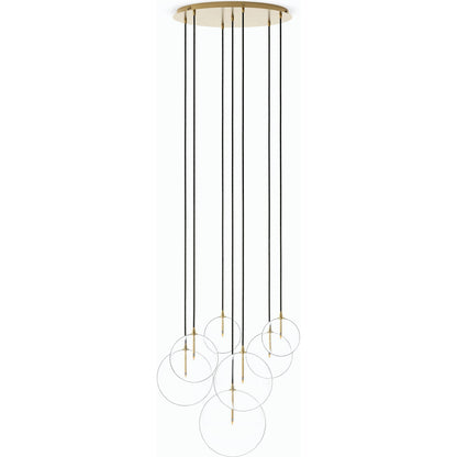 Cluster 7 Mix Chandelier by Four Hands. Made from thermoplastic, glass, brass in a modern style.