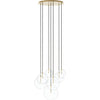 Clear Glass, Burnished Brass, Black Cord