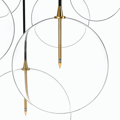 Cluster 7 Mix Chandelier by Four Hands. Made from thermoplastic, glass, brass in a modern style.