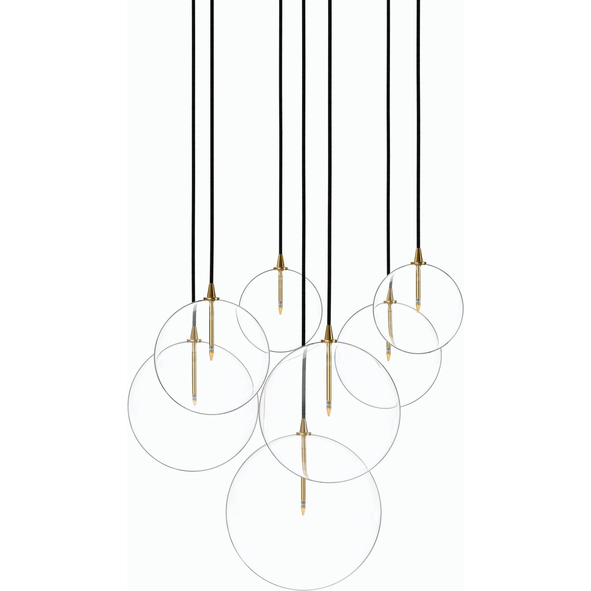 Cluster 7 Mix Chandelier by Four Hands. Made from thermoplastic, glass, brass in a modern style.
