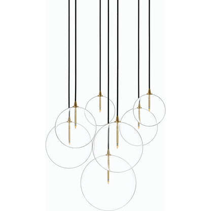 Cluster 7 Mix Chandelier by Four Hands. Made from thermoplastic, glass, brass in a modern style.