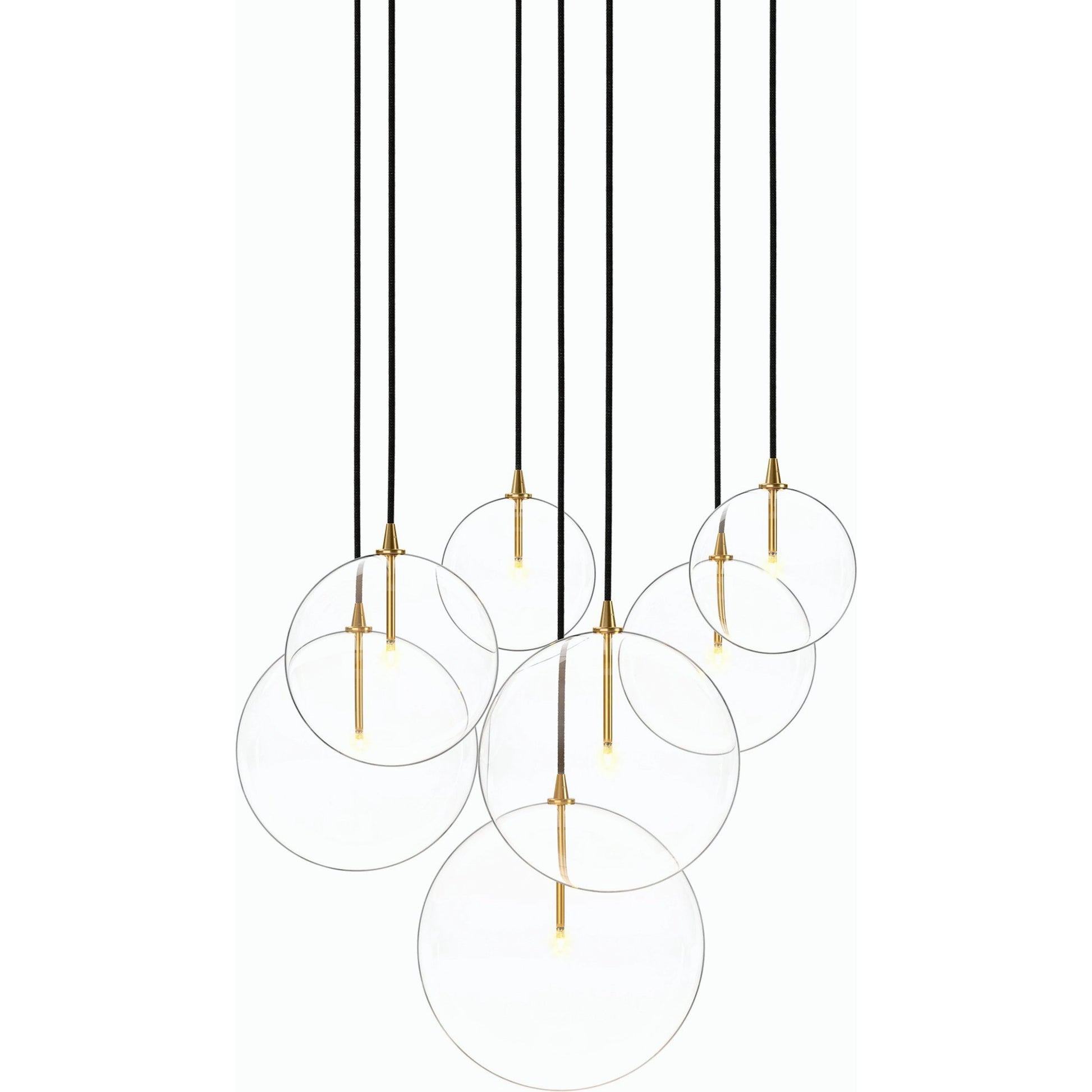 Cluster 7 Mix Chandelier by Four Hands. Made from thermoplastic, glass, brass in a modern style.