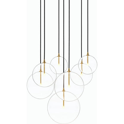 Cluster 7 Mix Chandelier by Four Hands. Made from thermoplastic, glass, brass in a modern style.