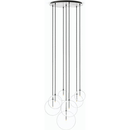 Cluster 7 Mix Chandelier by Four Hands. Made from thermoplastic, glass, brass in a modern style.