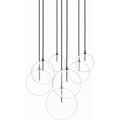 Cluster 7 Mix Chandelier by Four Hands. Made from thermoplastic, glass, brass in a modern style.