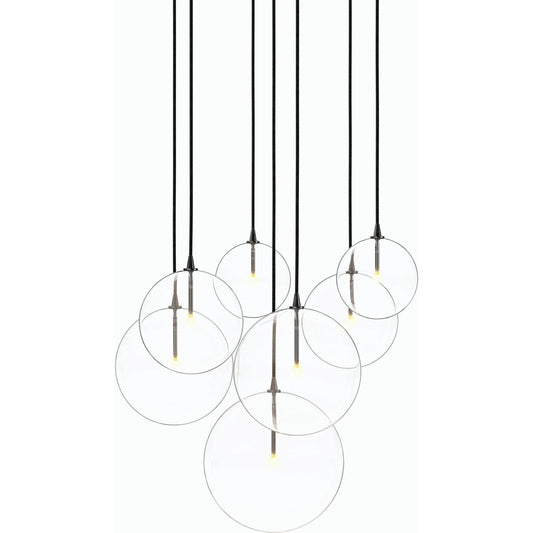 Cluster 7 Mix Chandelier by Four Hands. Made from thermoplastic, glass, brass in a modern style.