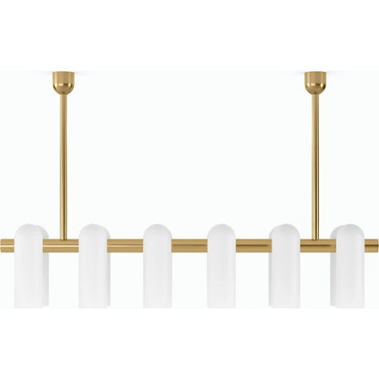 Odyssey Linear Md Chandelier by Four Hands. Made from brass, glass in a modern style.