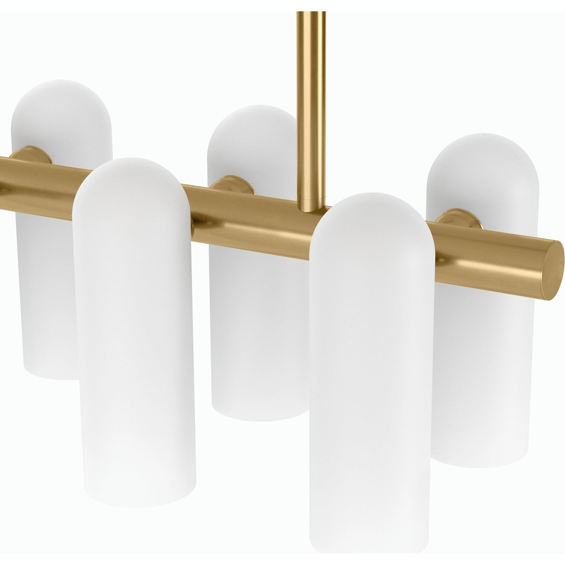 Odyssey Linear Md Chandelier by Four Hands. Made from brass, glass in a modern style.
