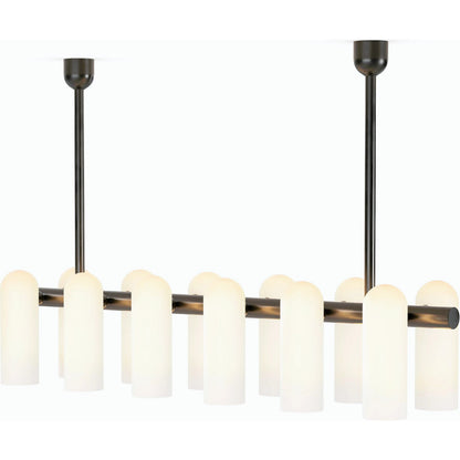 Odyssey Linear Md Chandelier by Four Hands. Made from brass, glass in a modern style.
