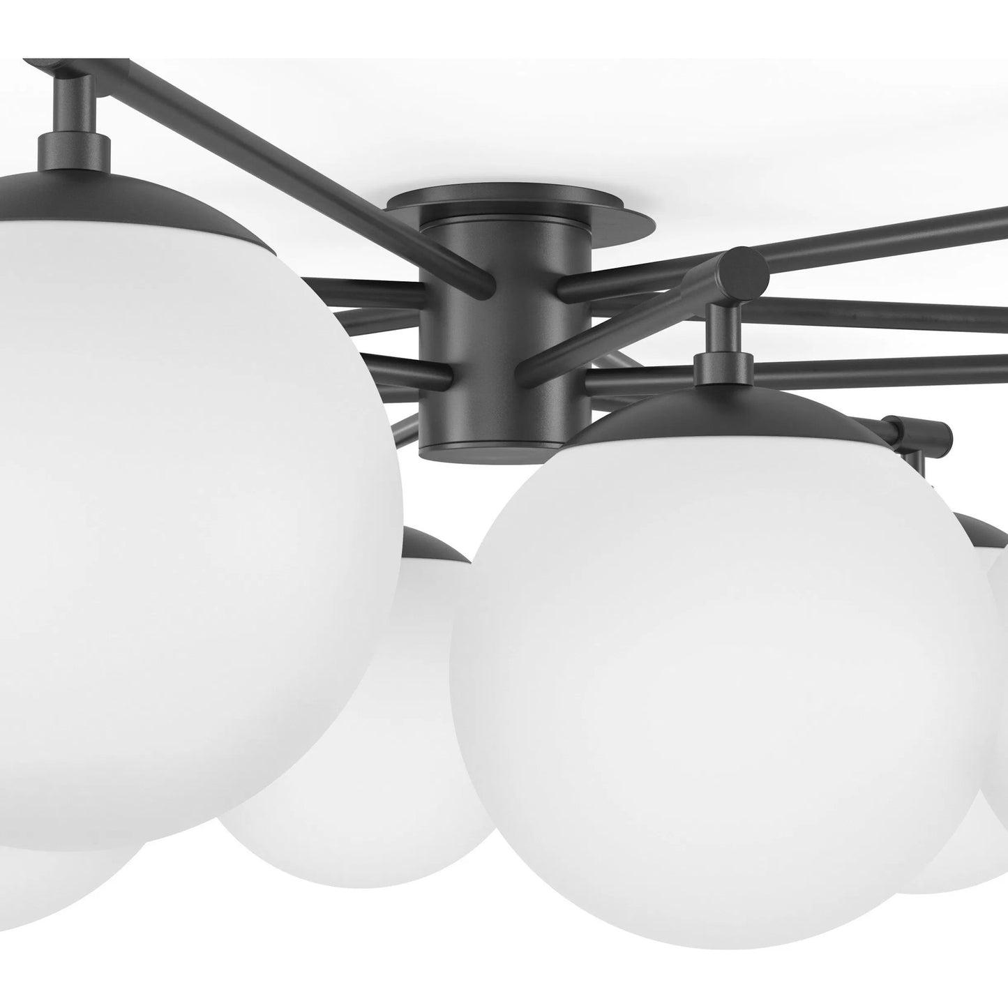 006 SI-2158368 | Closeup | Orion Round Chandelier by Four Hands. Made from brass, thermoplastic in a modern style.