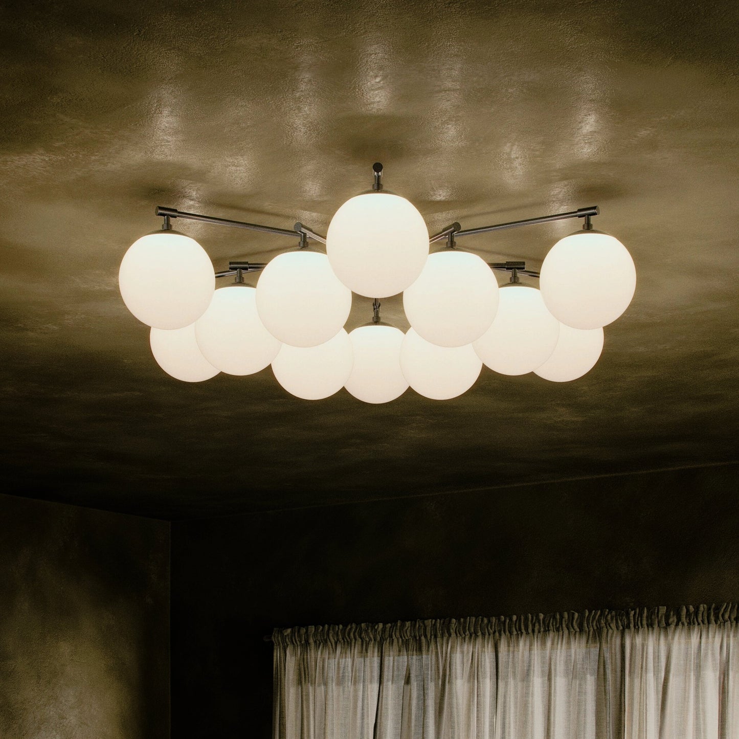 010 SI-2158368 | Lifestyle | Orion Round Chandelier by Four Hands. Made from brass, thermoplastic in a modern style.