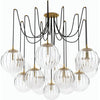 Clear Ribbon Glass, Burnished Brass
