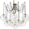 Clear Ribbon Glass, Burnished Brass