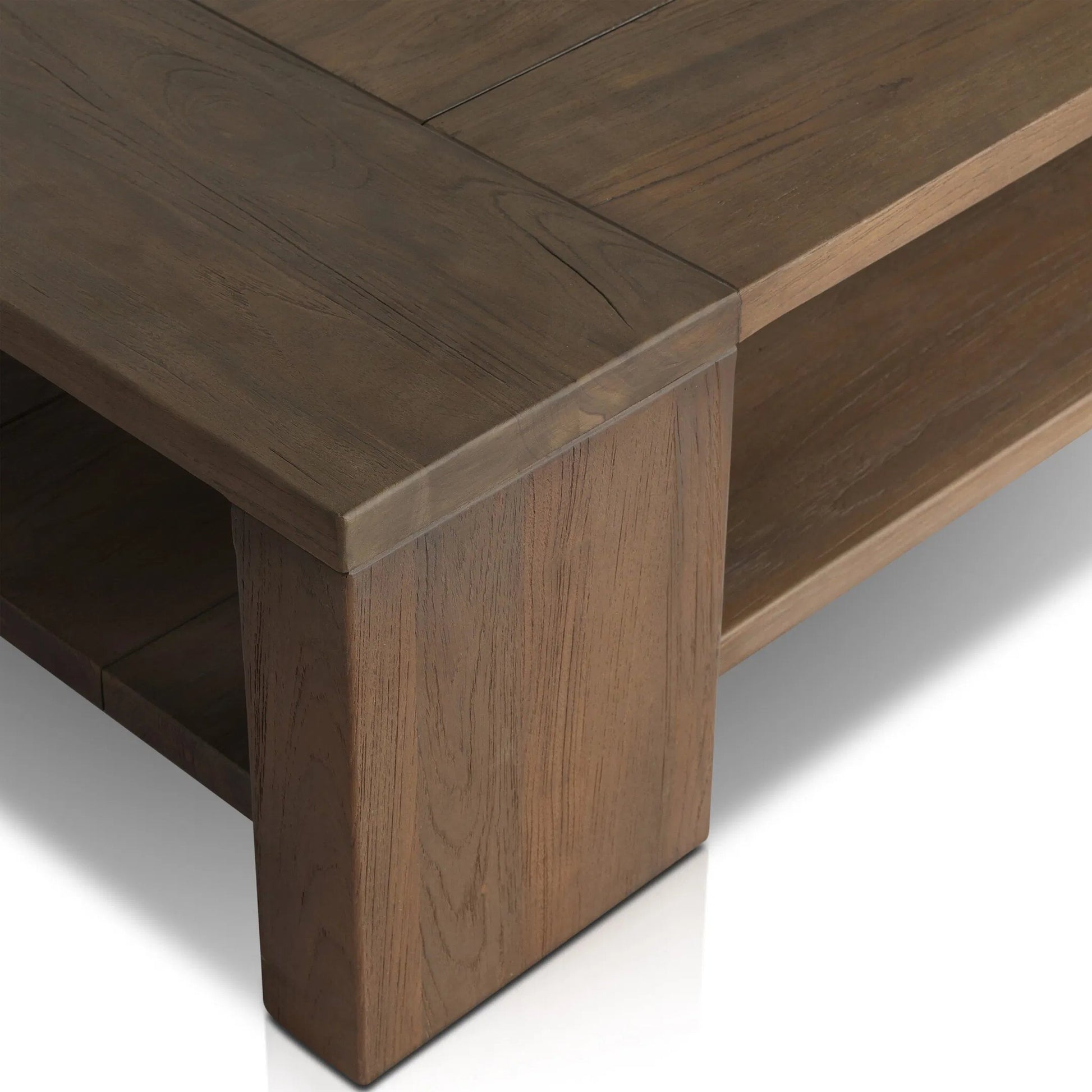 Roca Outdoor Coffee Table by Four Hands in stained heritage brown-fsc. Made from solid fsc® reclaimed teak in a transitional style.