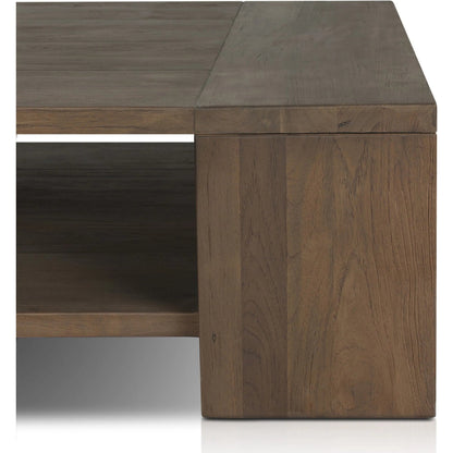 Roca Outdoor Coffee Table by Four Hands in stained heritage brown-fsc. Made from solid fsc® reclaimed teak in a transitional style.