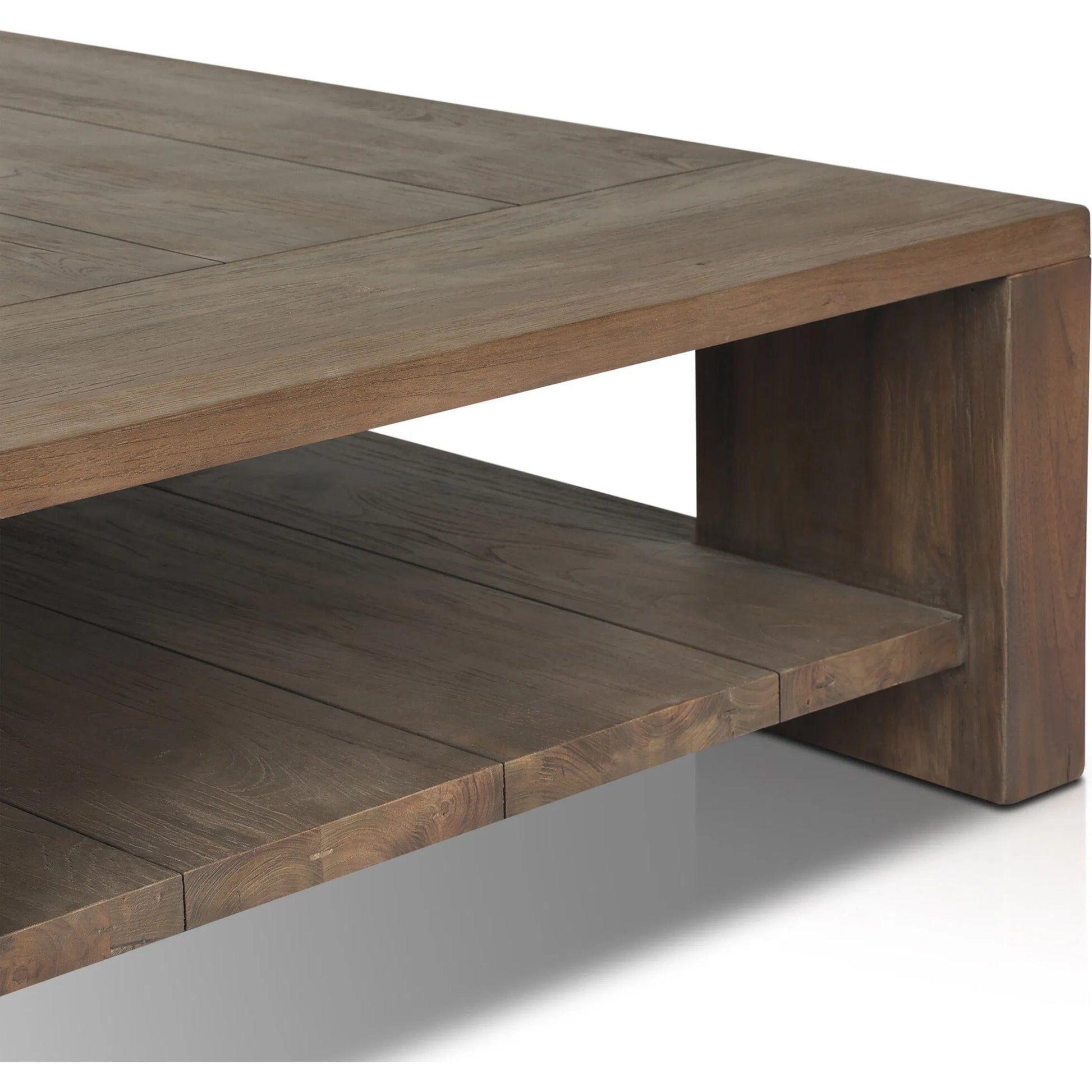 Roca Outdoor Coffee Table by Four Hands in stained heritage brown-fsc. Made from solid fsc® reclaimed teak in a transitional style.