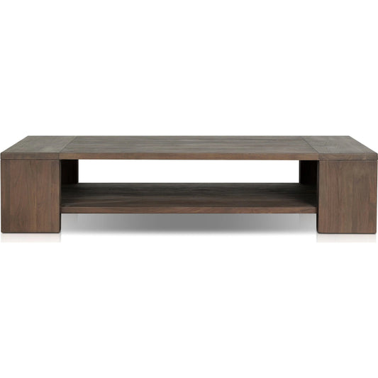 Roca Outdoor Coffee Table by Four Hands in stained heritage brown-fsc. Made from solid fsc® reclaimed teak in a unique style.
