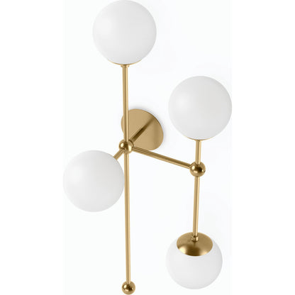Armstrong 4 R Sconce by Four Hands. Made from brass, thermoplastic, glass in a modern style.