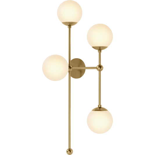 Armstrong 4 R Sconce by Four Hands. Made from brass, thermoplastic, glass in a modern style.