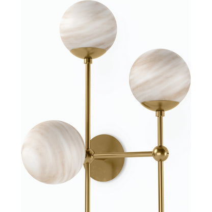 Armstrong 4 R Sconce by Four Hands. Made from brass, thermoplastic, glass in a modern style.