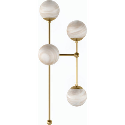 Armstrong 4 R Sconce by Four Hands. Made from brass, thermoplastic, glass in a modern style.