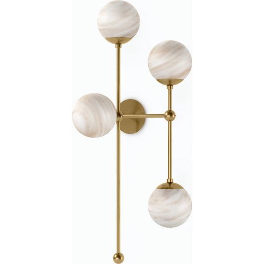 Armstrong 4 R Sconce by Four Hands. Made from brass, thermoplastic, glass in a modern style.