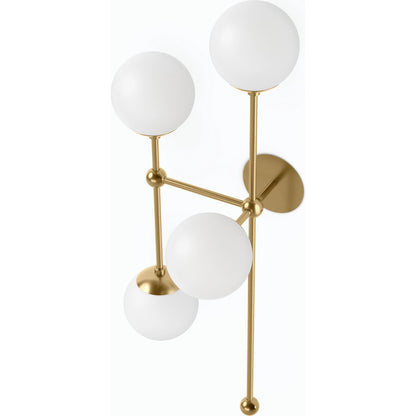 Armstrong 4 L Sconce by Four Hands. Made from brass, thermoplastic, glass in a modern style.