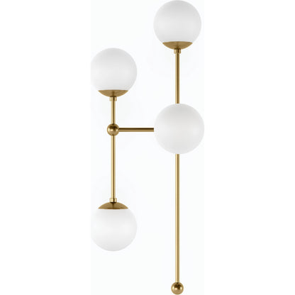 Armstrong 4 L Sconce by Four Hands. Made from brass, thermoplastic, glass in a modern style.