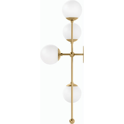 Armstrong 4 L Sconce by Four Hands. Made from brass, thermoplastic, glass in a modern style.