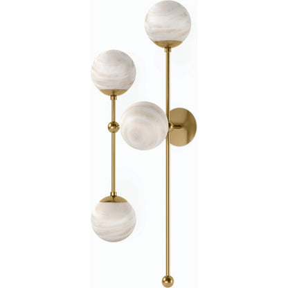 Armstrong 4 L Sconce by Four Hands. Made from brass, thermoplastic, glass in a modern style.
