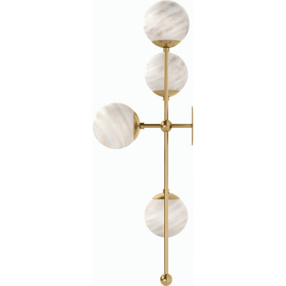 Armstrong 4 L Sconce by Four Hands. Made from brass, thermoplastic, glass in a modern style.