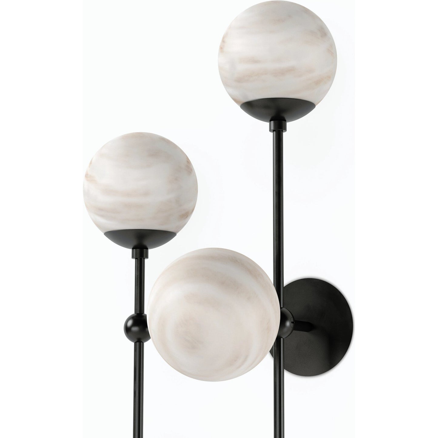 017 SI-2158038 | Closeup | Armstrong 4 L Sconce by Four Hands. Made from brass, thermoplastic, glass in a modern style.