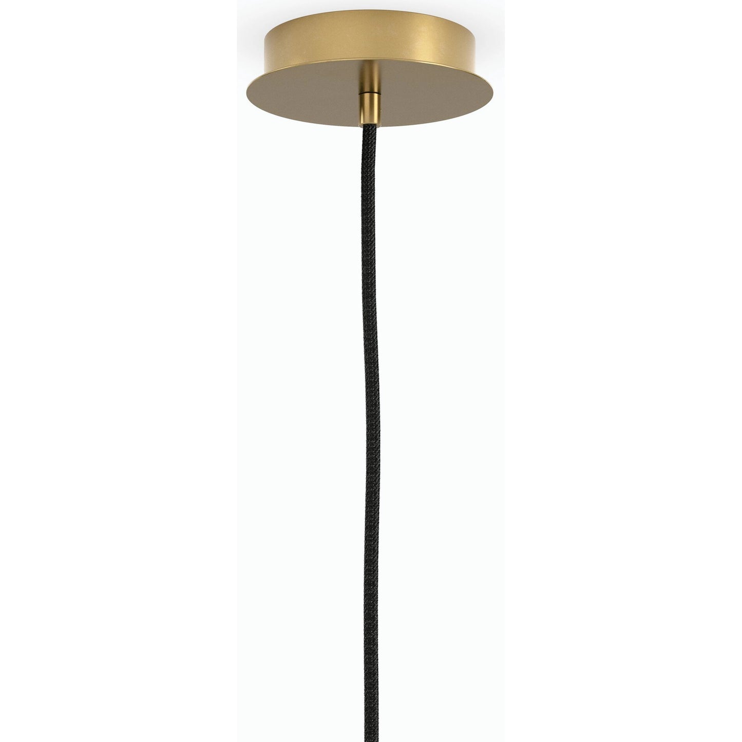 010 SI-2158357 | Closeup | Odyssey Single Pendant by Four Hands in opal matte glass, black cord, burnished brass and opal matte glass. Made from glass, thermoplastic, brass in a modern style.