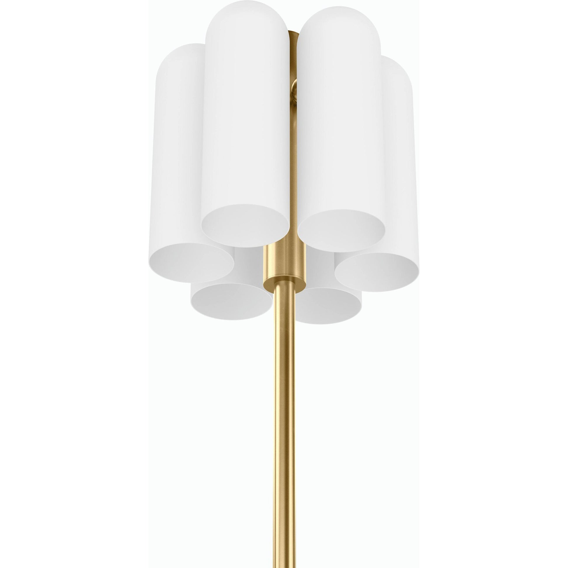 Odyssey 6 Floor Lamp by Four Hands. Made from brass, glass in a modern style.