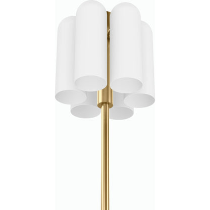 Odyssey 6 Floor Lamp by Four Hands. Made from brass, glass in a modern style.