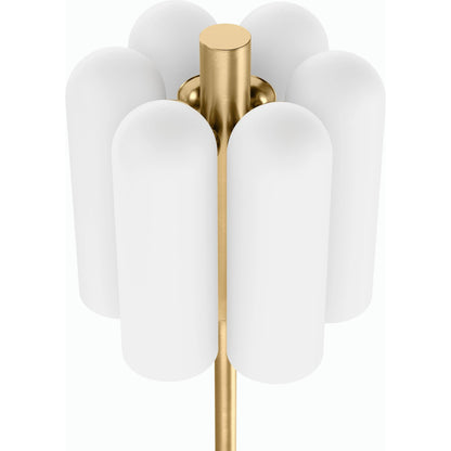 Odyssey 6 Floor Lamp by Four Hands. Made from brass, glass in a modern style.