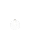 Clear Glass, Polished Nickel / D 15" / W 8" / H 8"
