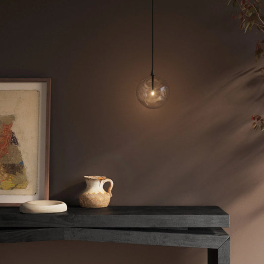 Organic Glass Globe Pendant by Four Hands. Made from glass, brass in a modern style.