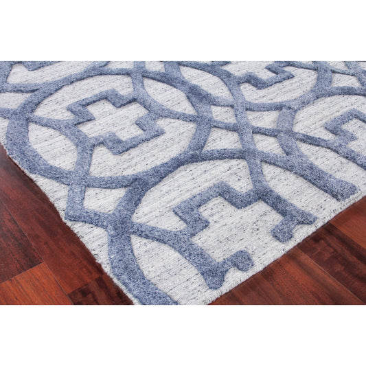 Windsor 2450 Rug by Exquisite Rugs in dark blue/gray. Made from wool, bamboo silk in a unique style.