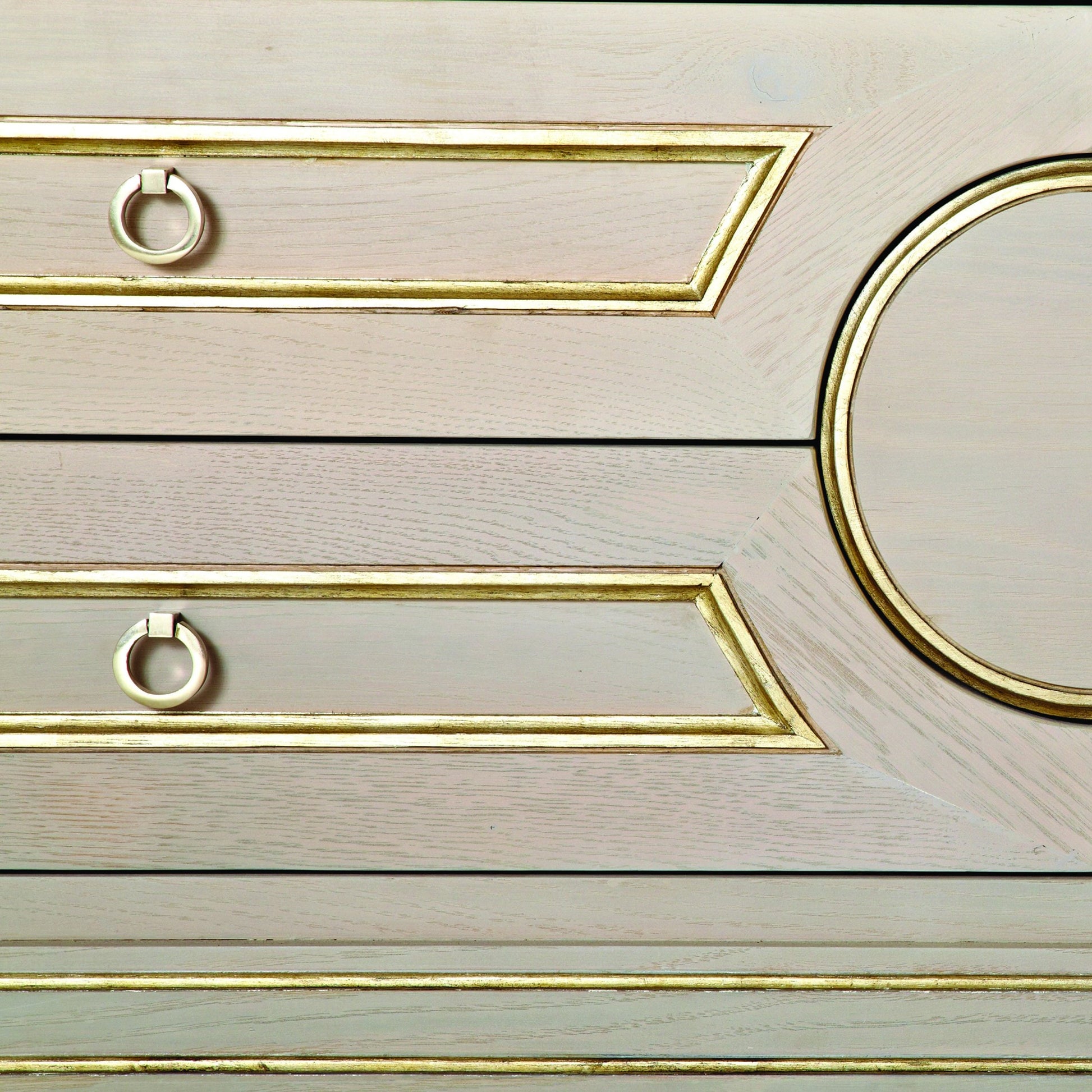 Collector's Console by Global Views in brass. Made from poplar with oak veneer, mdf with oak veneer in a transitional style.