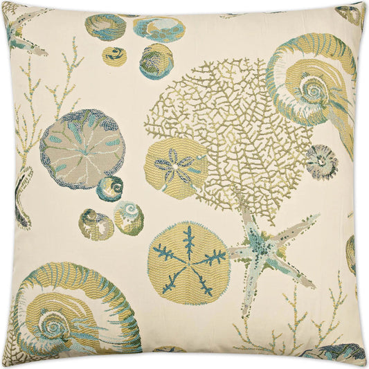 Destin Pillow by DV Kap Home in ivory. Made from 82% polyester, 18% rayon in a unique style.
