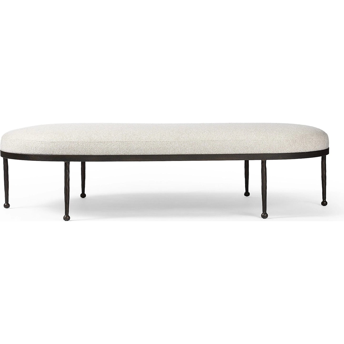 000 SI-2635285 | Additional Silo | Corinne Cocktail Ottoman by Four Hands in crete pebble, hammered bronze, textured bronze. Made from 100% post consumer recycled polypropylene, iron in a unique style.