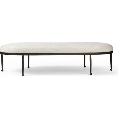 Corinne Cocktail Ottoman by Four Hands in crete pebble, hammered bronze, textured bronze. Made from 100% post consumer recycled polypropylene, iron in a unique style.